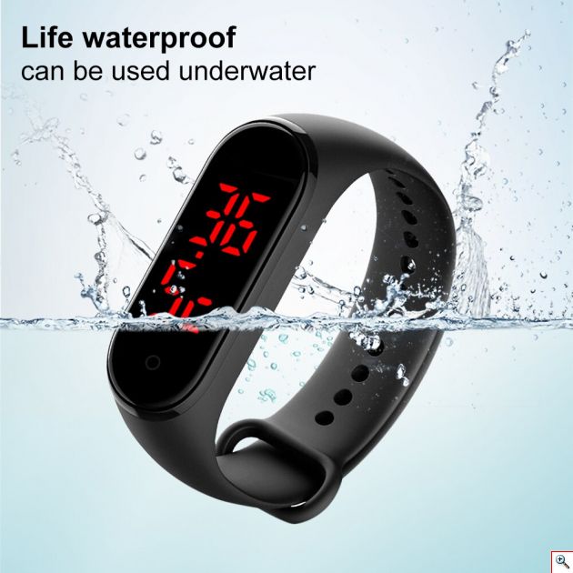 Έξυπνο Θερμόμετρο - Ρολόι Χειρός Αδιάβροχο Bracelet USB - Intelligent Temperature Measurement Smart Watch Band Μαύρο