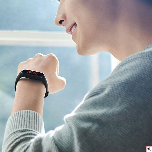 Έξυπνο Θερμόμετρο - Ρολόι Χειρός Αδιάβροχο Bracelet USB - Intelligent Temperature Measurement Smart Watch Band Μαύρο