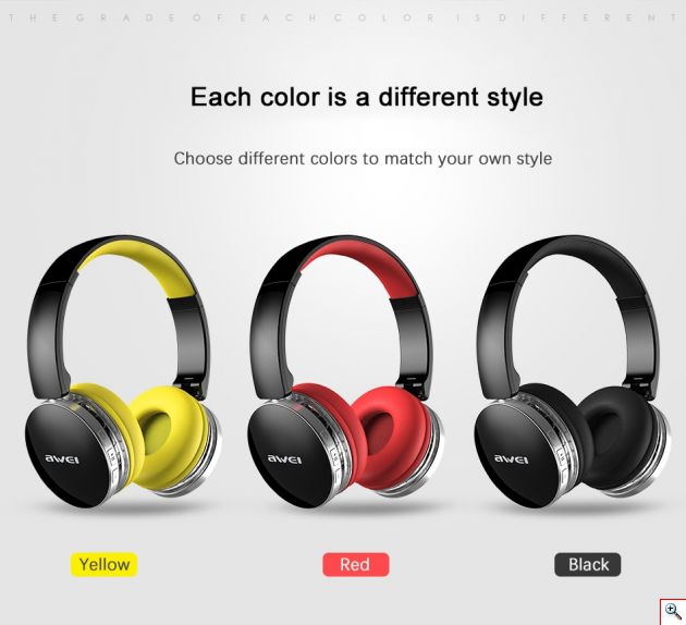 Ασύρματα & Ενσύρματα On-Ear Ακουστικά AWEI A500BL Bluetooth Headphones Aux, Handsfree με Μικρόφωνο - Foldable Wireless Headset Noise Canceling