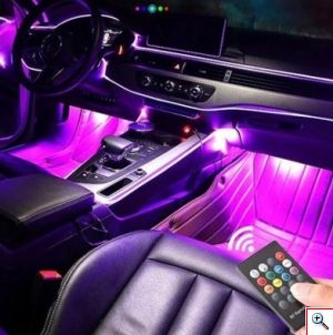 Διακοσμητικός Φωτισμό Οπτική Ίνα LED RGB 6μ Εσωτερικού Σαλονιού Αυτοκινήτου - Φωτορυθμικό με Τηλεχειριστήριο & Μικρόφωνο 12V - Fiber Optic