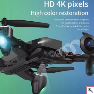 Αναδιπλούμενο Τετρακόπτερο Drone με Διπλή Κάμερα 4K HD WiFi με Τηλεχειριστήριο - LED Φωτισμό - Συνδεσιμότητα με Κινητά & GPS