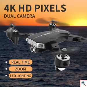 Αναδιπλούμενο Τετρακόπτερο Drone με Διπλή Κάμερα 4K HD WiFi με Τηλεχειριστήριο - LED Φωτισμό - Συνδεσιμότητα με Κινητά & GPS