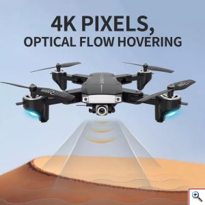 Αναδιπλούμενο Τετρακόπτερο Drone με Διπλή Κάμερα 4K HD WiFi με Τηλεχειριστήριο - LED Φωτισμό - Συνδεσιμότητα με Κινητά & GPS