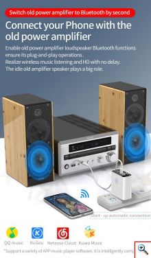 Andowl® Πομπός Ήχου Δέκτης 2RCA Aux Wireless Audio Adapter με Τηλεχειριστήριο & Υποστήριξη Κάρτας TF & USB Flashdrive Φορτιστής Τοίχου Κ16