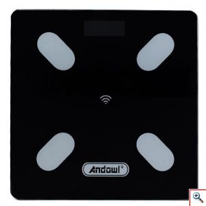 Andowl® Έξυπνη WiFi Bluetooth Ζυγαριά Ψηφιακή με Λιπομετρητή & Σύνδεση στο Κινητό Q-D001