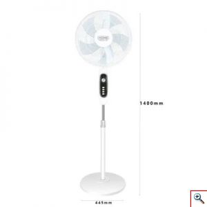 Hoomei® Επιδαπέδιος Περιστρεφόμενος Ανεμιστήρας με Χρονοδιακόπτη 60W 40cm Πτυσσόμενος Ορθοστάτης με 3 Ταχύτητες