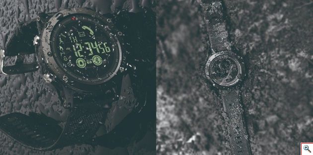 Tactical Watch Αδιάβροχο Sport Smartwatch LCD Ρολόι Bluetooth με Βηματομετρητή & Θερμιδομετρητή