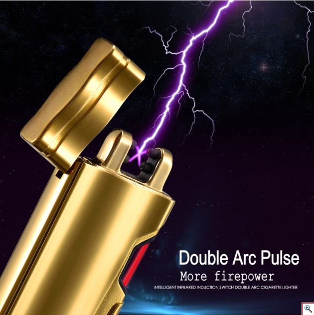 Αντιανεμικός X Arc Αναπτήρας Διπλής Ακτίνας με Laser Ανάφλεξης - Double Plasma Arc Lighter USB