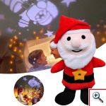 XMAS Starry Teddy Προτζέκτορας Αστεριών, Λούτρινο Αρκουδάκι 30cm & Νυχτερινό Φωτιστικό LED Νανουρίσματος - Huggable Night Light Άγιος Βασίλης Santa Claus