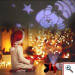 XMAS Starry Teddy Προτζέκτορας Αστεριών, Λούτρινο Αρκουδάκι 30cm & Νυχτερινό Φωτιστικό LED Νανουρίσματος - Huggable Night Light Άγιος Βασίλης Santa Claus