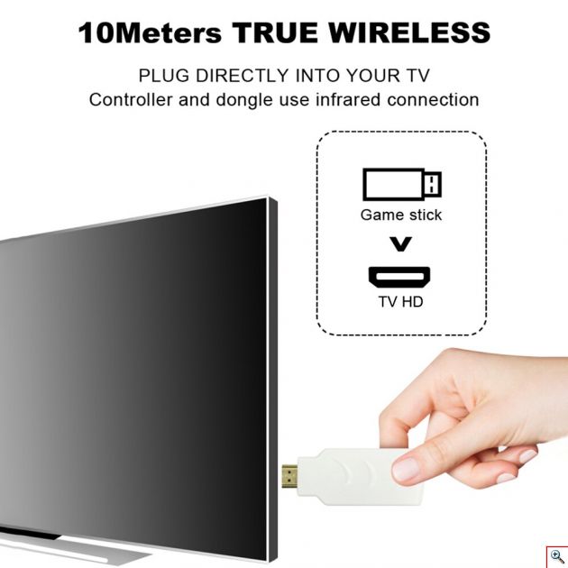 HD Ασύρματη Dongle Plug N Play Ρετρό Παιχνιδομηχανή με 200 παιχνίδια, Χειριστήρια USB - HDMI USB - 2.4G Wireless Game Machine