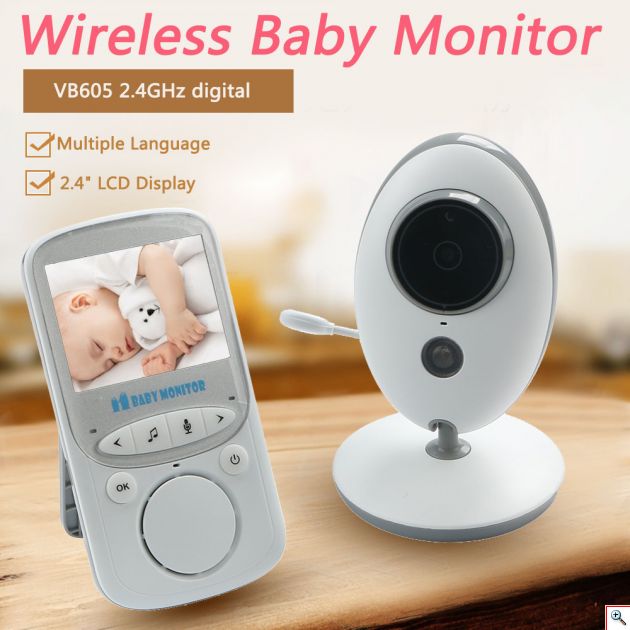 Ασύρματο Baby Monitor με Κάμερα, Μεγάλη Οθόνη 2.4″ LCD Θερμοκρασία Δωματίου, Μικρόφωνο & Ηχείο Ενδοεπικοινωνίας Μωρού, Night Vision Νυχτερινή Λήψη & Νανουρίσματα Κάμερα μωρού