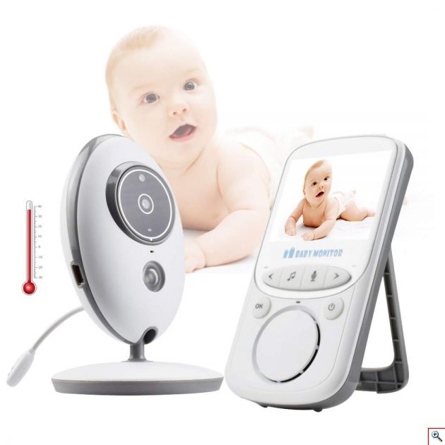 Ασύρματο Baby Monitor με Κάμερα, Μεγάλη Οθόνη 2.4″ LCD Θερμοκρασία Δωματίου, Μικρόφωνο & Ηχείο Ενδοεπικοινωνίας Μωρού, Night Vision Νυχτερινή Λήψη & Νανουρίσματα Κάμερα μωρού