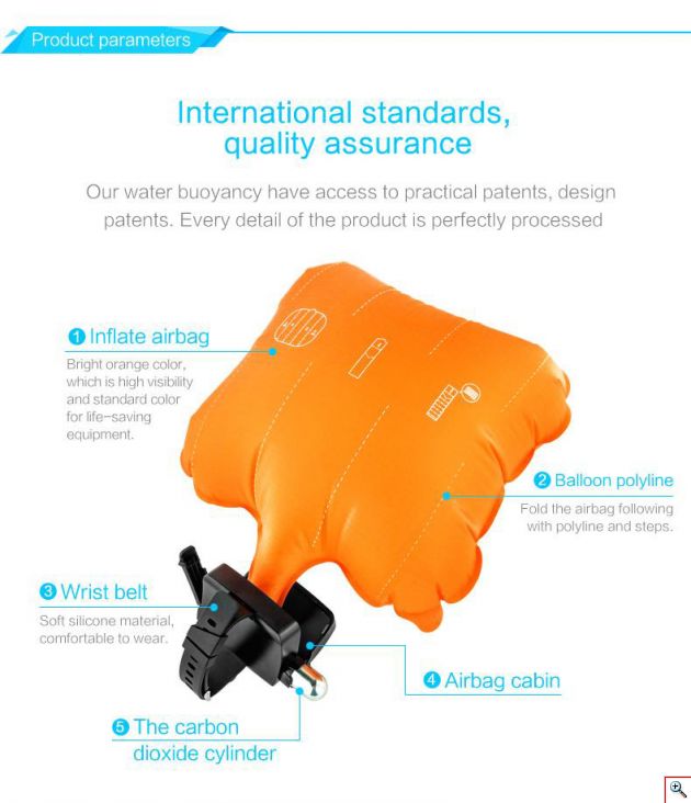 Σωστικό Φουσκωτό Βραχιόλι Σωσίβιο Έκτακτης Ανάγκης για Κολύμβηση & Θαλάσσια Σπορ - Life Saving Wrist Band