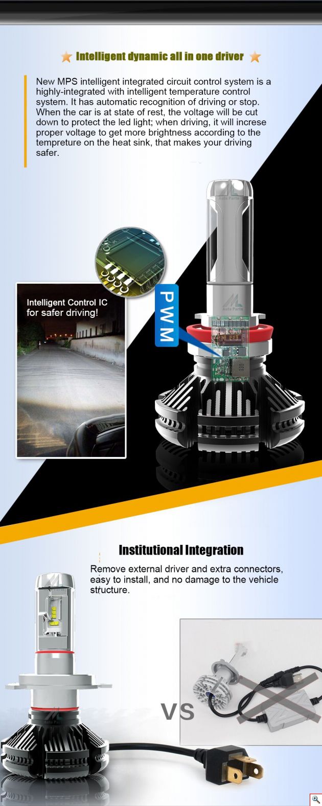 Φώτα Αυτοκινήτου LED COB 360ᵒ Η4 12000LM (2X6000) & 100W (2x50) με Φιλμ Χρώματος 3000K, 6500K, 8000K CAN BUS