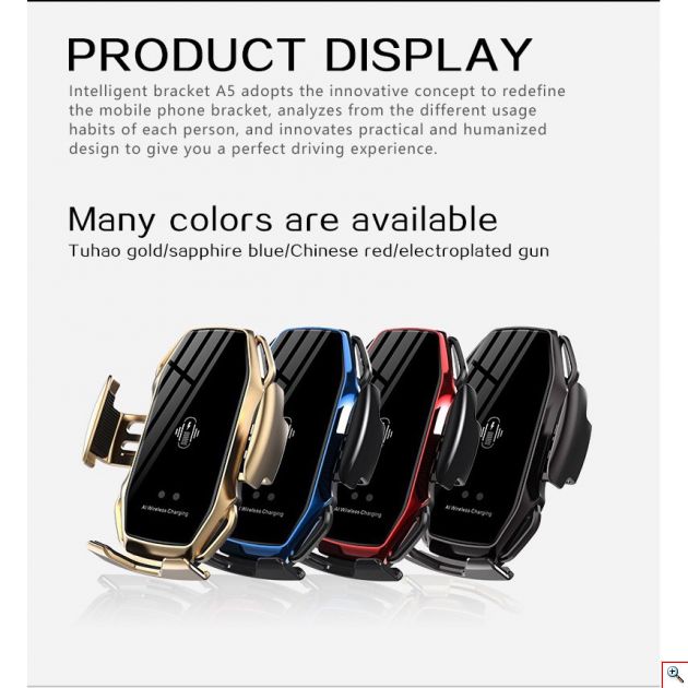 Ασύρματος Φορτιστής Αυτοκινήτου Αφής που Ανοιγοκλείνει Αυτόματα - Βάση Φόρτισης & Στήριξης Κινητού για Αυτοκίνητο - Wireless Car Charger