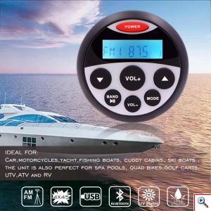Αδιάβροχο Bluetooth Ραδιόφωνο Ενισχυτής Σκάφους 4x45W 12V με Οθόνη LCD Φουσκωτό - Multimedia Marine FM AM MP3 USB Player Ηχοσύστημα