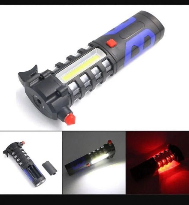 Φακός - SOS Φωτιστικό - Πολυεργαλείο Αυτοκινήτου με Σφυρί, Κόφτη Ζώνης, Μαγνητική Βάση - Multi-Purpose Flashlight