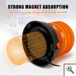 Αδιάβροχος 12V - 24V Μαγνητικός Φάρος Αυτοκινήτου με Μαγνητική Βάση & Στροβοσκοπικό Φώς Led για Αυτοκίνητο & Φορτηγό ρυμουλκών σκαφών παρκινγ σκαφών Νταλίκα Μπουλντόζα Τρακτέρ Εκχιονιστικό Strobe Warning Beacon Light