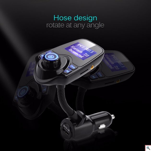 Ασύρματος Πομπός Bluetooth USB, SD, AUX MP3 Player & Φορτιστής USB Αυτοκινήτου με Μικρόφωνο Handsfree 12V - 24V - Car FM Transmitter