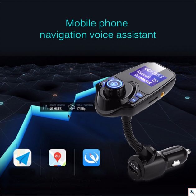 Ασύρματος Πομπός Bluetooth USB, SD, AUX MP3 Player & Φορτιστής USB Αυτοκινήτου με Μικρόφωνο Handsfree 12V - 24V - Car FM Transmitter