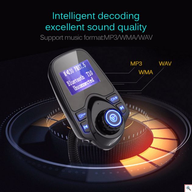 Ασύρματος Πομπός Bluetooth USB, SD, AUX MP3 Player & Φορτιστής USB Αυτοκινήτου με Μικρόφωνο Handsfree 12V - 24V - Car FM Transmitter