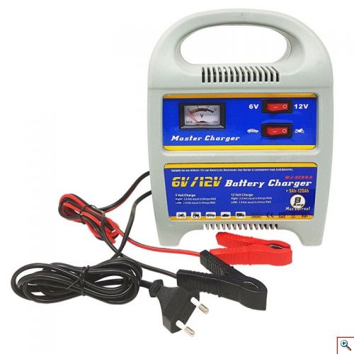  Φορτιστής Μπαταρίας 6A με Αυξομειωτή Ampere Αυτοκινήτου και Μηχανής 6V & 12V