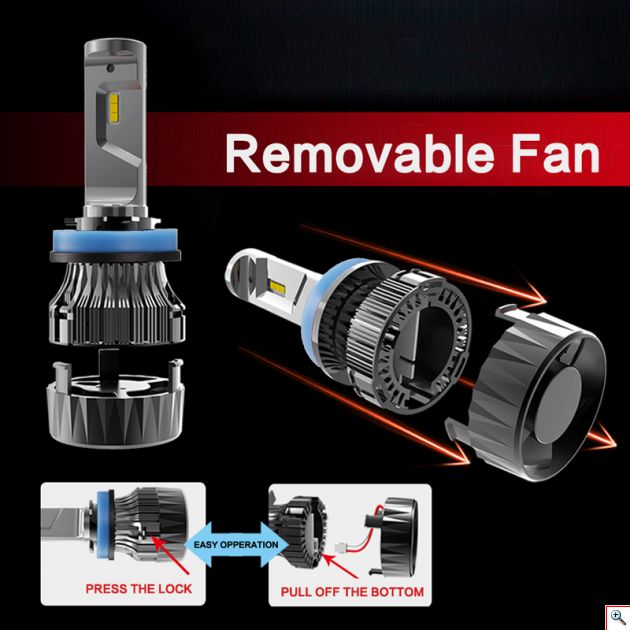 LED Φώτα Αυτοκινήτου Angle Adjust H7 10000LM (2x5000) 60W (2x30W) 6500K CAN BUS 9-32V