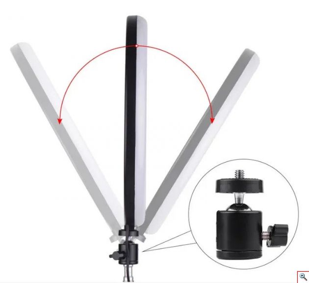 Επαγγελματικό Φωτογραφικό Φωτιστικό Δαχτυλίδι LED 26cm Πτυσσόμενο με 3 Βάσεις Στήριξης Κινητού - Ring Light Lamp