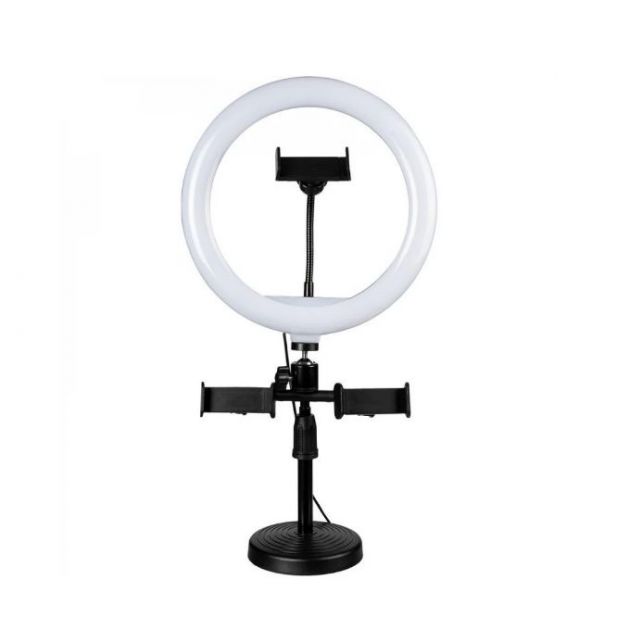 Επαγγελματικό Φωτογραφικό Φωτιστικό Δαχτυλίδι LED 26cm Πτυσσόμενο με 3 Βάσεις Στήριξης Κινητού - Ring Light Lamp