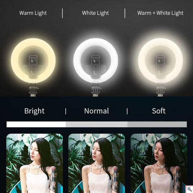 Φορητό Selfie Stick & Τρίποδο Ring Light με Bluetooth Χειριστήριο - Επαναφορτιζόμενο USB Φωτιστικό Φωτογραφικό Δαχτυλίδι με 3 Χρώματα Φωτισμού, Dimmer, Stand & Βάση για Κινητό - Photo Lamp