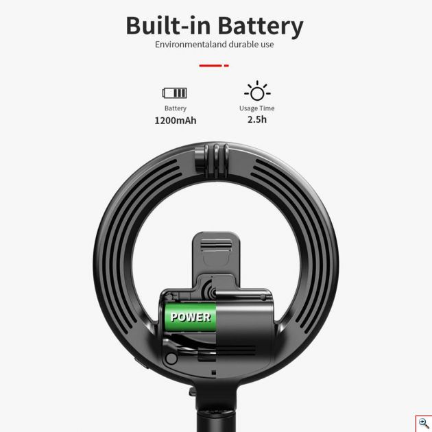 Φορητό Selfie Stick & Τρίποδο Ring Light με Bluetooth Χειριστήριο - Επαναφορτιζόμενο USB Φωτιστικό Φωτογραφικό Δαχτυλίδι με 3 Χρώματα Φωτισμού, Dimmer, Stand & Βάση για Κινητό - Photo Lamp