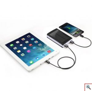 Ηλιακά Επαναφορτιζόμενο Power Bank 30000mAh με 2 Θύρες USB-A & Φωτιστικό LED με 3 Λειτουργίες - Solar Power Bank