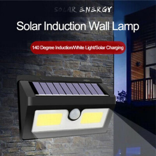 Αδιάβροχο Ηλιακό Επιτοίχιο Φωτιστικό COB LED - Προβολέας Ασφαλείας Τοίχου με Ανιχνευτή Κίνησης & Αισθητήρα Νυκτός / Φωτοκύτταρο - Solad Led Light