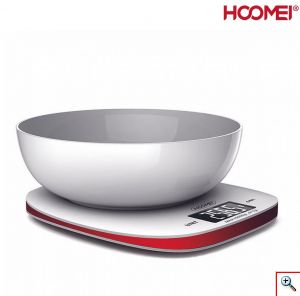 Hoomei® Ψηφιακή Ζυγαριά Ακριβείας Κουζίνας 1gr - 5kg με Μπολ & Οθόνη LCD HM-1235