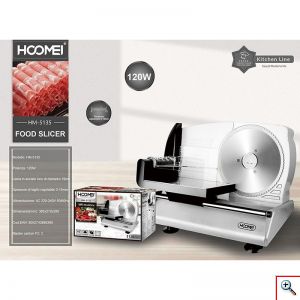 Hoomei® Επαγγελματική Μηχανή Κοπής Αλλαντικών - Τυριών & Ψωμιού 120W με Ρυθμιζόμενο Πάχος Κοπής 1-20mm HM-5135