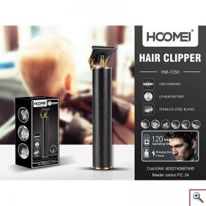 Hoomei® Επαναφορτιζόμενη Ξυριστική Μηχανή Ακριβείας με Ρυθμιζόμενο Ύψος Κοπής 1.5mm - 4mm & Βούρτσα - Professional Trimmer HM-7250