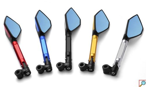 Καθρέπτες Μηχανής - Μοτοσυκλέτας Ζευγάρι Πολυγωνικοί Μπλε κόκκινο χρυσό μαύρο - Σετ 2 τμχ