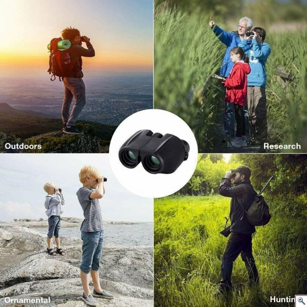 Compact Αδιάβροχα Κιάλια Near Focus BAK4 Wide Angle 10x25 Υψηλής Φωτεινότητας με Ρύθμιση Μυωπίας