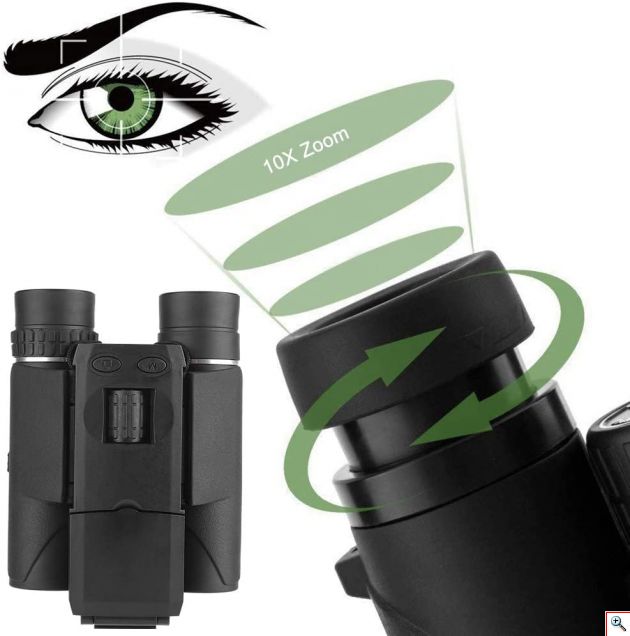 Κιάλια 10x25 Καταγραφικό με Ψηφιακή Κάμερα HD & LCD Οθόνη 1,5