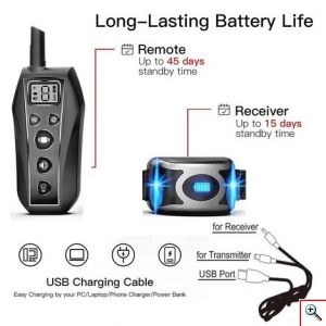 Αδιάβροχο Κολάρο Εκπαίδευσης Σκύλων Ρυθμιζόμενου Μεγέθους με 3 Λειτουργίες Ήχου - Δόνησης - Ηλεκτροσόκ - 8 Επίπεδα Έντασης & Χειριστήριο 600μ Τ700