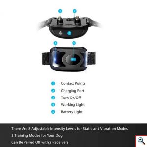 Αδιάβροχο Κολάρο Εκπαίδευσης Σκύλων Ρυθμιζόμενου Μεγέθους με 3 Λειτουργίες Ήχου - Δόνησης - Ηλεκτροσόκ - 100 Επίπεδα Έντασης & Χειριστήριο 600μ Τ700