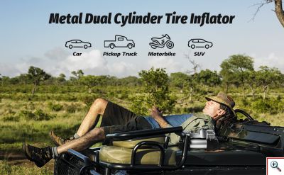 Heavy Duty Διπλό Κομπρεσέρ Αέρος 12V με 2 Κυλίνδρους Αυτοκινήτου 85 lt/min 150PSI με Μανόμετρο & Θήκη Μεταφοράς 628 4x4 - Air Compressor 