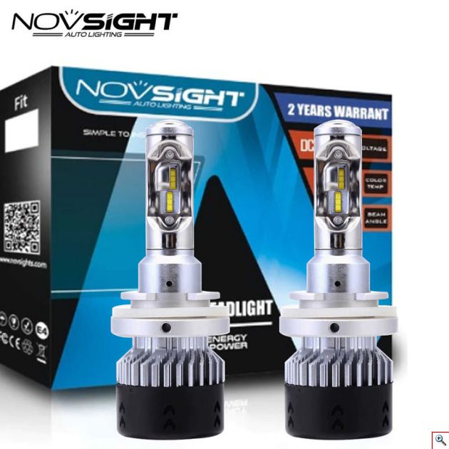 Mini Size LED Φώτα Αυτοκινήτου NovSight H4 6500K 10000LM (2x5000) 70W (2x35W) CAN BUS - Λαμπτήρες Πορείας Υψηλής Φωτεινότητας