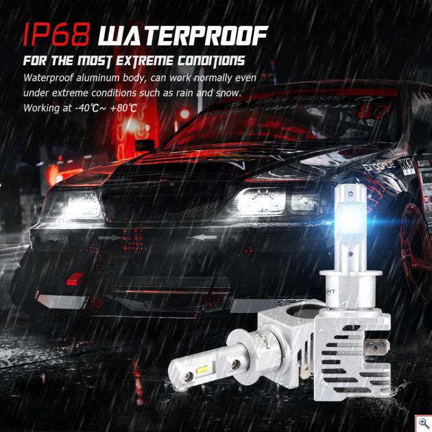 Compact LED Λάμπες Αυτοκινήτου Novsight H7 60W 10000Lm 6000K - Car LED Headlights