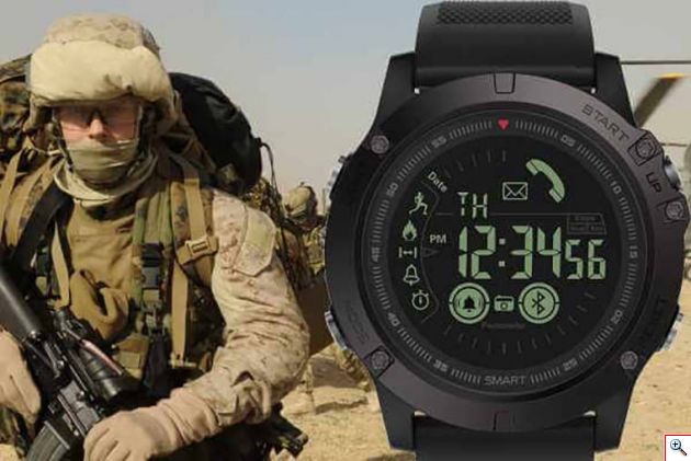 Tactical Watch Αδιάβροχο Sport Smartwatch LCD Ρολόι Bluetooth με Βηματομετρητή & Θερμιδομετρητή