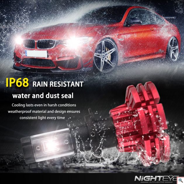 LED Φώτα Αυτοκινήτου NightEye H4 6500K 10000LM (2x5000) 60W (2x30W) x1 A344 CAN BUS με Ballast 12-24V