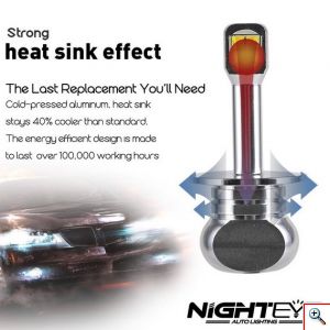 2x Nighteye LED Φώτα Πορείας H1 80W 3000Lm 6000K A334 - A18