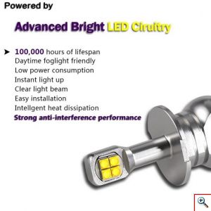 2x Nighteye LED Φώτα Πορείας H1 80W 3000Lm 6000K A334 - A18