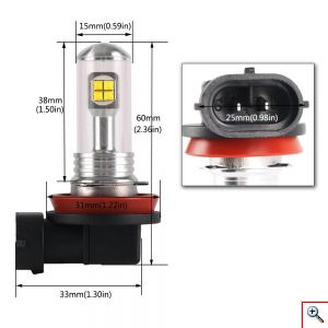 2x Nighteye LED Φώτα Πορείας H11 80W 3000Lm 6000K A334 - A18